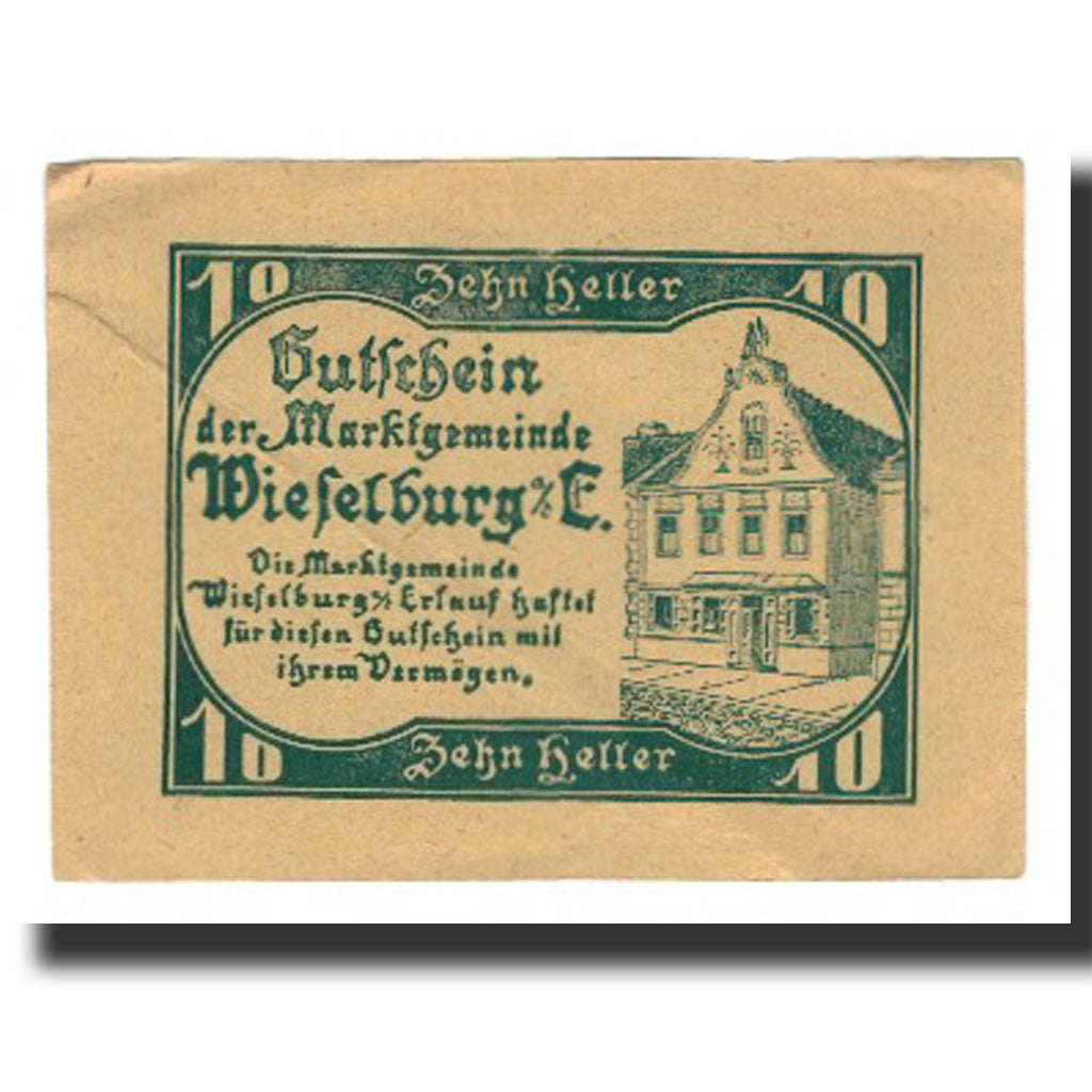 Banknote, Austria, Wieselburg an der Erlauf N.Ö. Marktgemeinde, 10 Heller