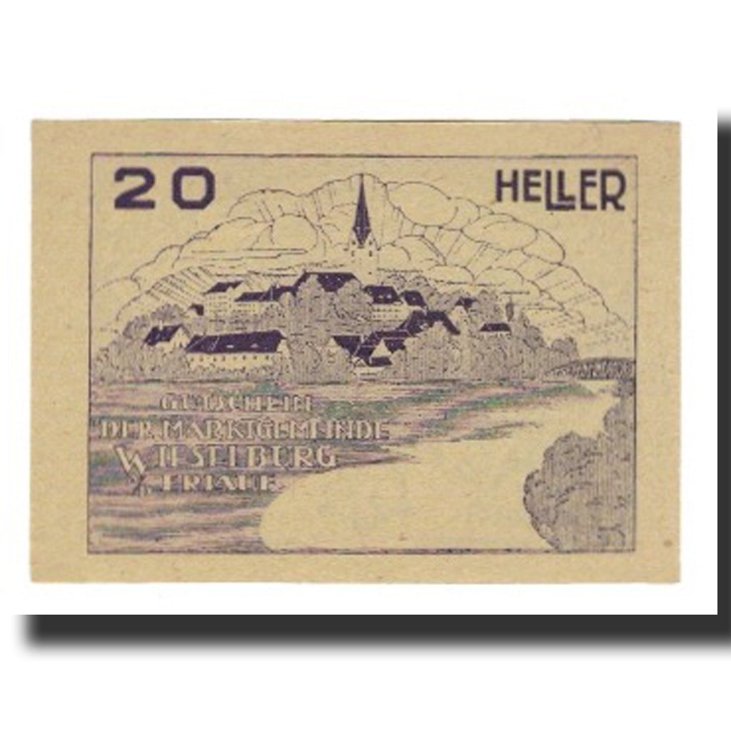 Banknote, Austria, Wieselburg an der Erlauf N.Ö. Marktgemeinde, 20 Heller