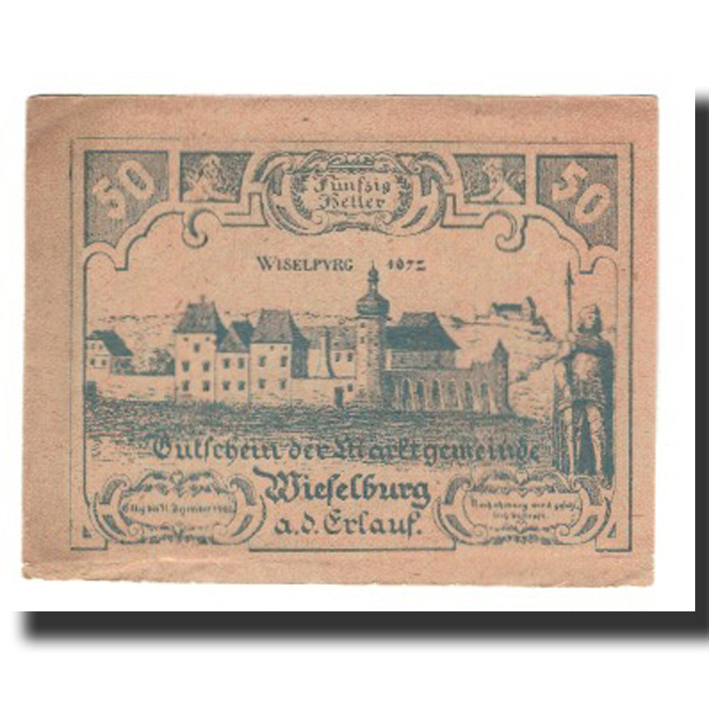 Billet, Autriche, Wieselburg an der Erlauf N.Ö. Marktgemeinde, 50 Heller