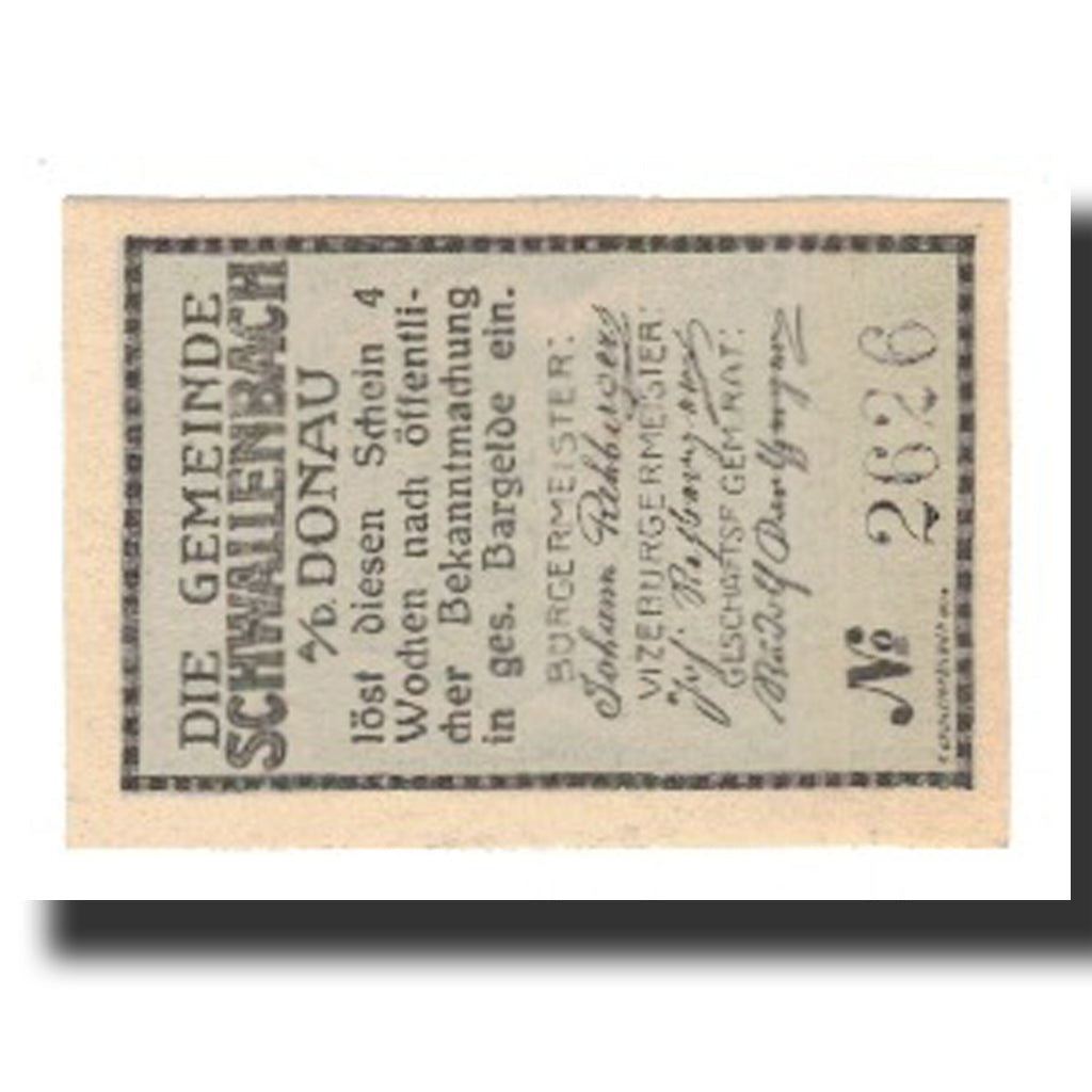 Banknote, Austria, Schwallenbach An Der Donau, 10 Heller, Texte, AU(55-58)