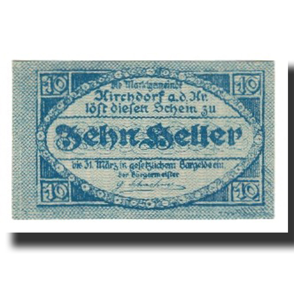 Billet, Autriche, Kirchdorf an der Krems, 10 Heller, Blason, 1921, 1921-03-31
