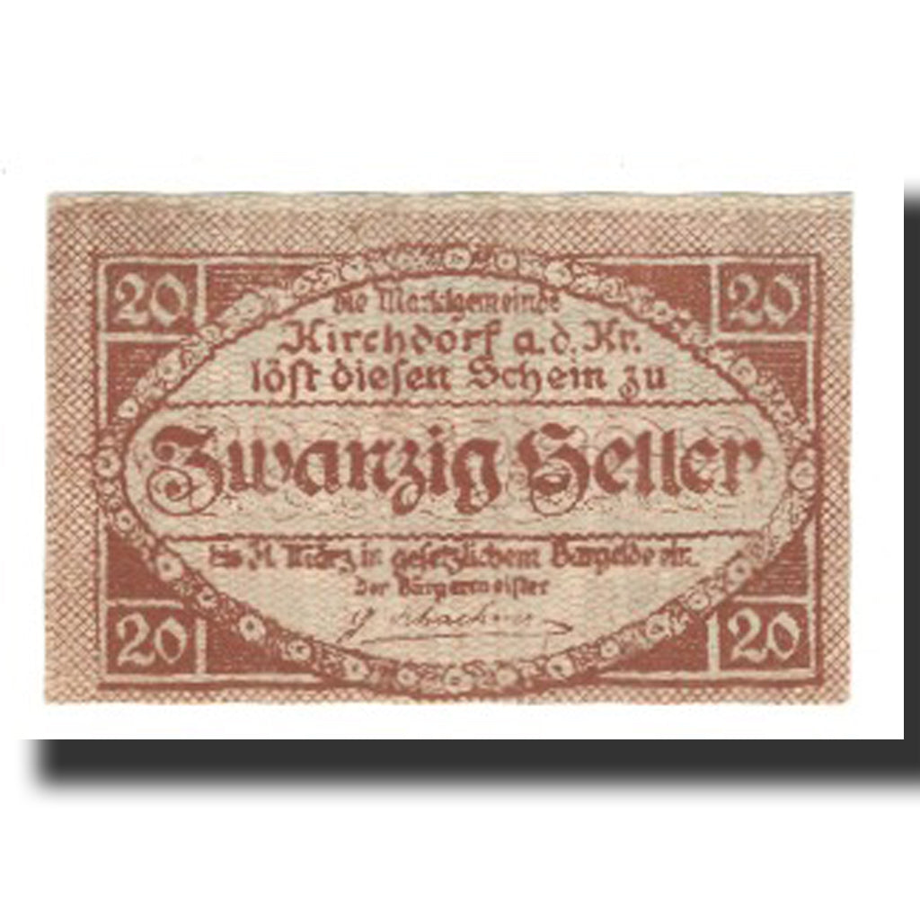 Banknote, Austria, Kirchdorf an der Krems, 20 Heller, Blason 1, 1921