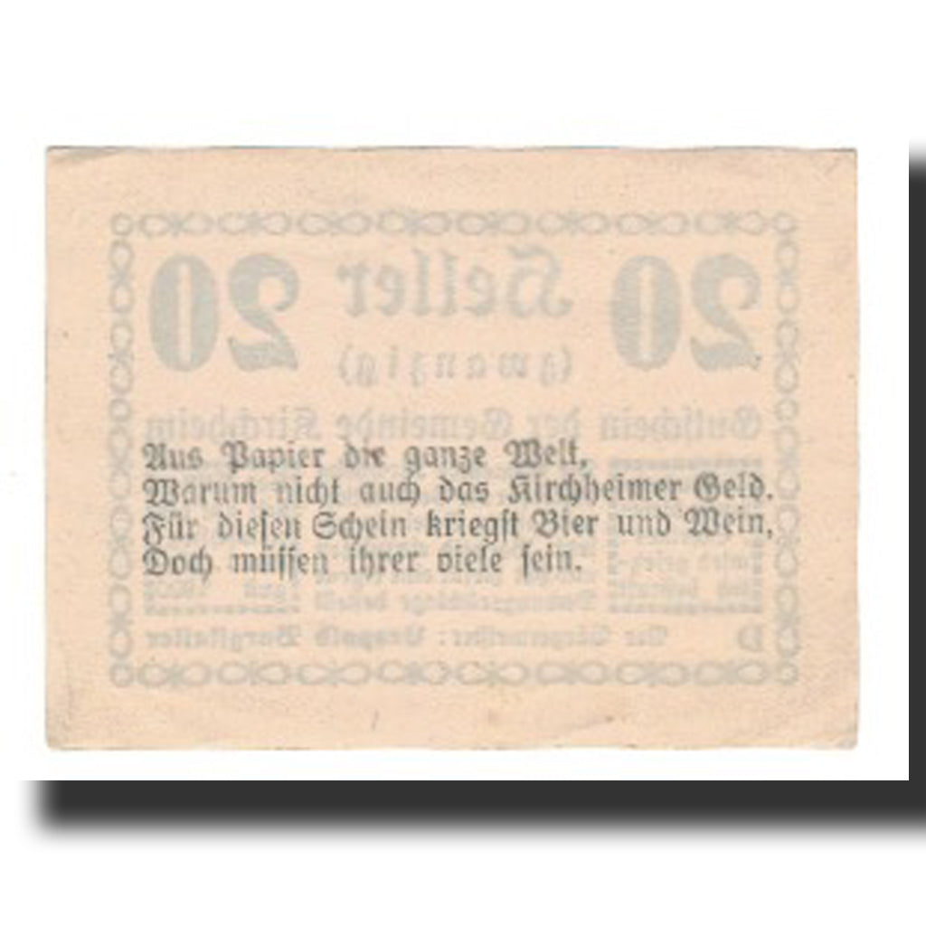 Banknote, Austria, Kirchheim, 20 Heller, texte 1, 1920, 1920-08-01, AU(55-58)