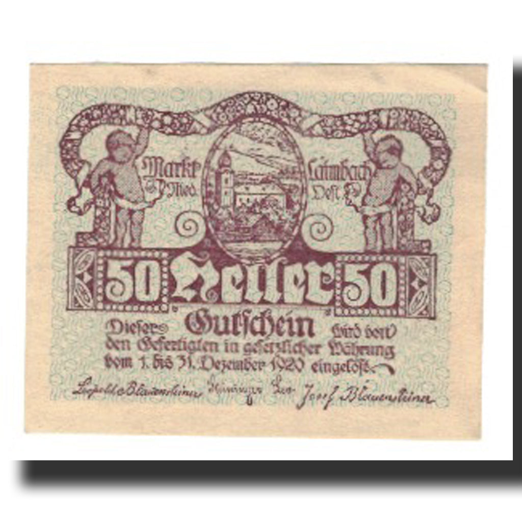 Banknote, Austria, Laimbach O.Ö. Prv. Leo Steininger Josef U. Leopold