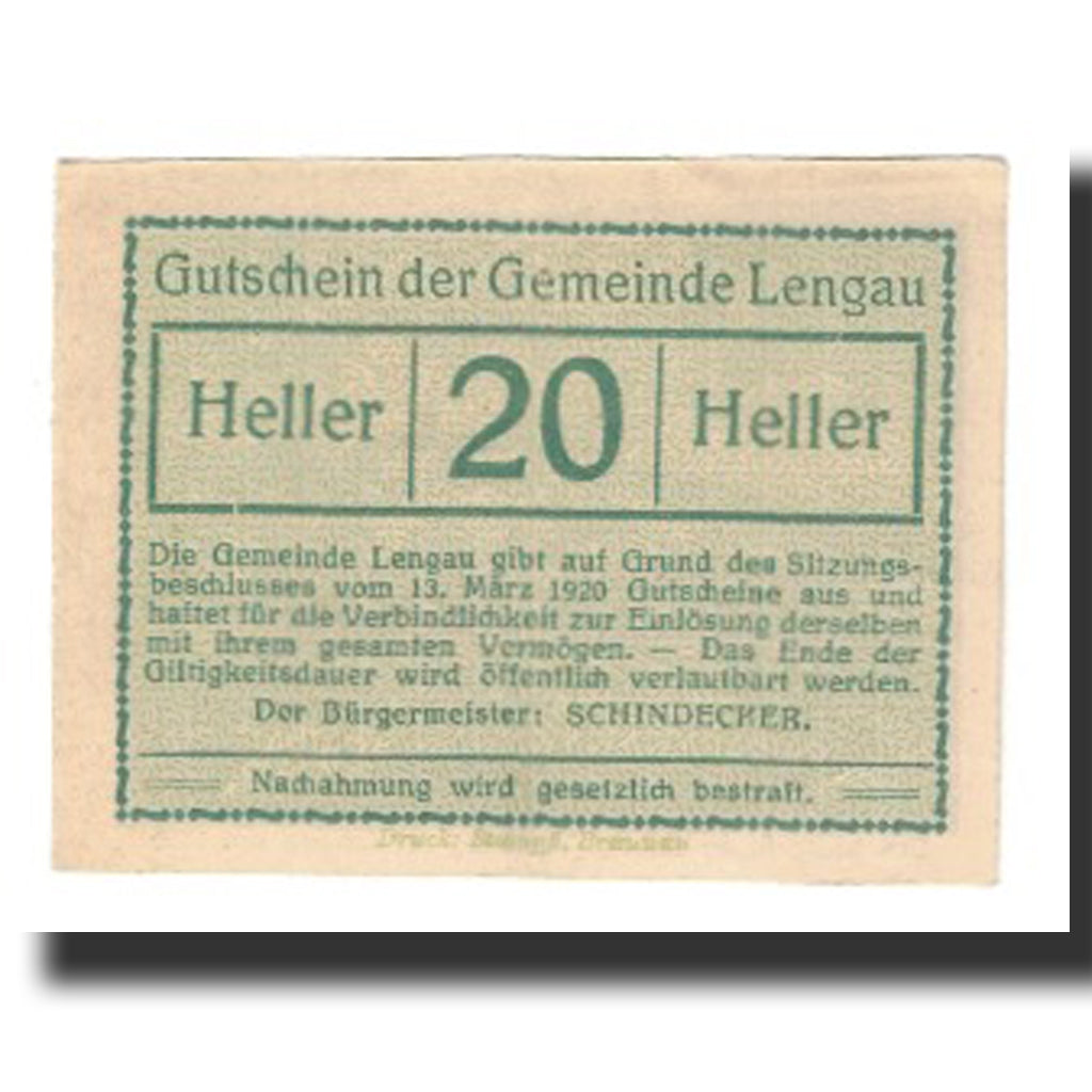 Banknote, Austria, Lengau, 20 Heller, paysage 1, 1920, 1920-03-13, AU(55-58)