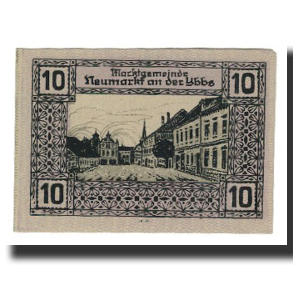 Banknote, Austria, Neumarkt an der Ybbs N.Ö. Marktgemeinde, 10 Heller, rue