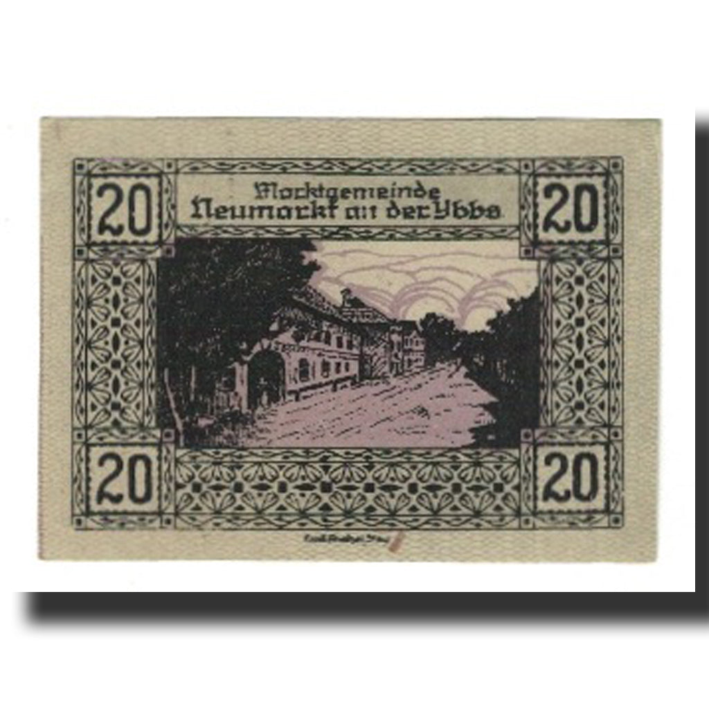 Banknote, Austria, Neumarkt an der Ybbs N.Ö. Marktgemeinde, 20 Heller, rue 1
