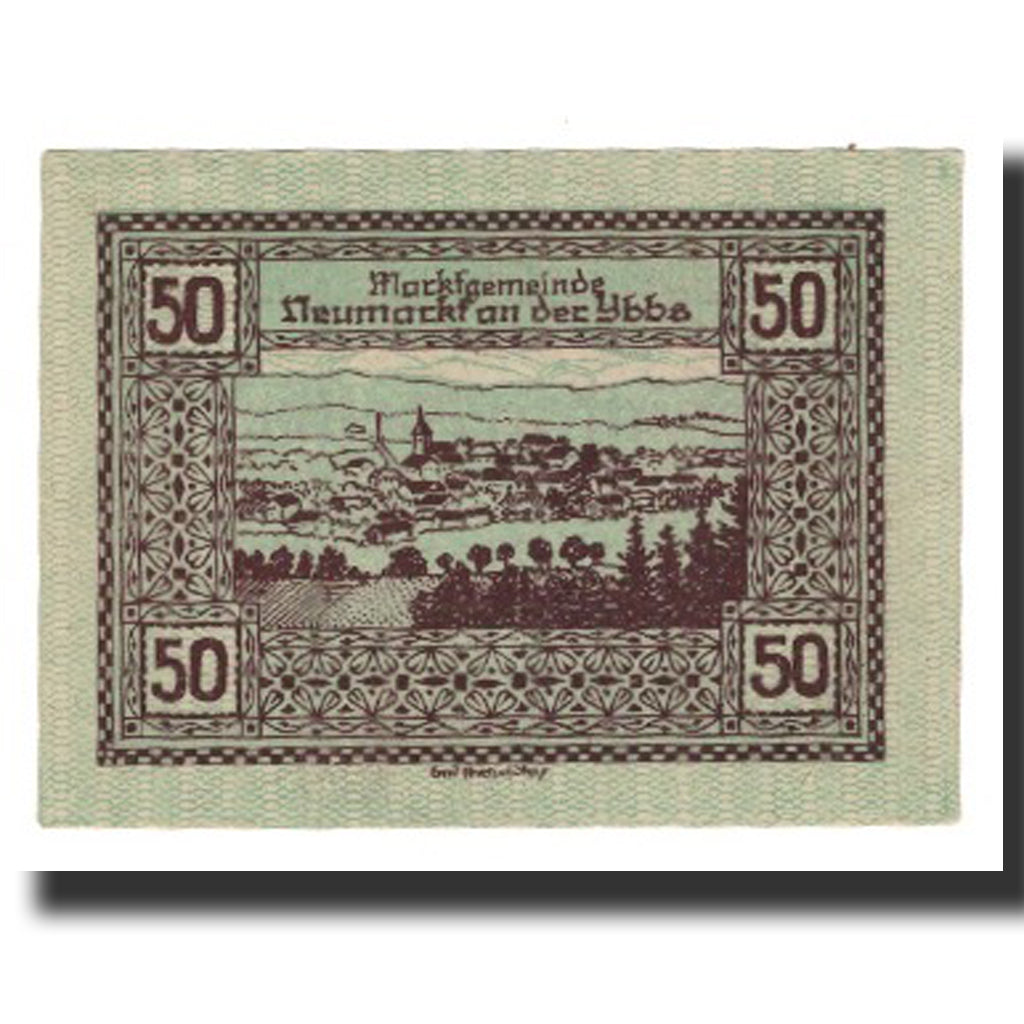 Banknote, Austria, Neumarkt an der Ybbs N.Ö. Marktgemeinde, 50 Heller, rue 2