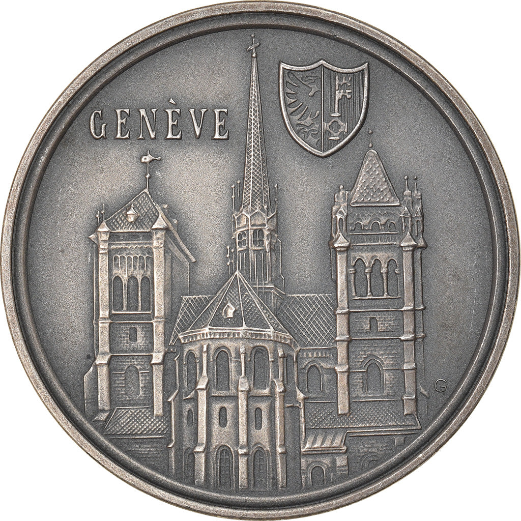 Switzerland, Medal, Historische bauten der Schweiz, Genève, MS(60-62), Silver