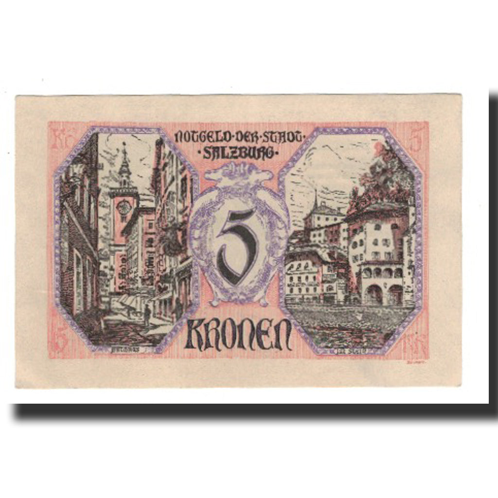 Banconote, Austria, Salzburg, 5 Kronen, ruelle, 1920, SPL-, Mehl:FS 862II