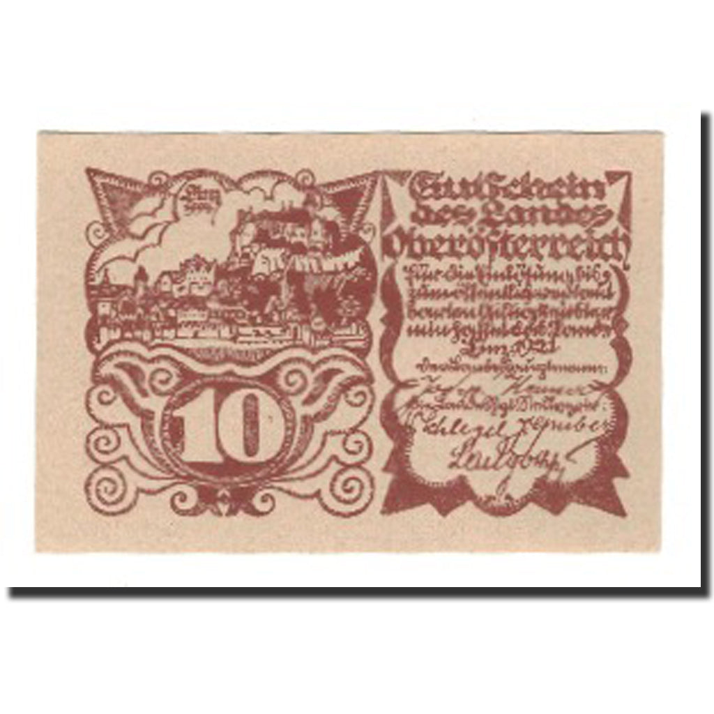 Banknote, Austria, Oberösterreich O.Ö. Land, 10 Heller, N.D, 1921, AU(55-58)