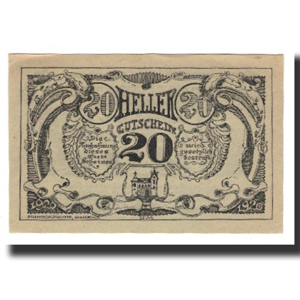 Banconote, Austria, Grieskirchen, 20 Heller, valeur faciale, 1920, 1920-10-15