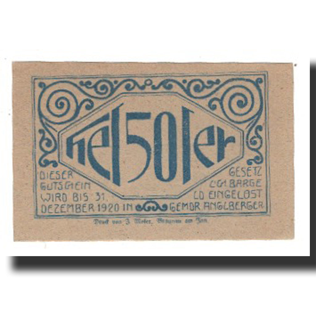 Banconote, Austria, Lochen, 50 Heller, valeur faciale 2, 1920, 1920-12-31, SPL-