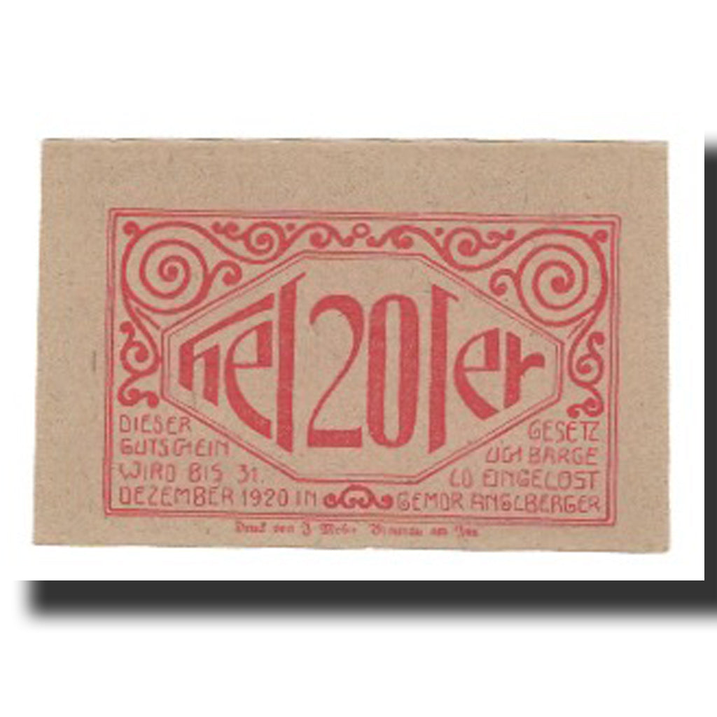 Banknote, Austria, Lochen, 20 Heller, valeur faciale 7, 1920, 1920-12-31