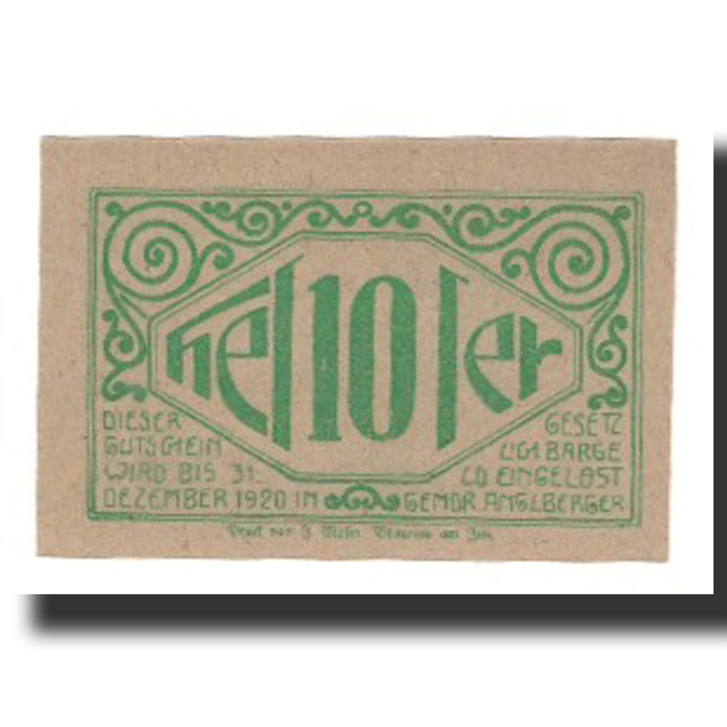 Banconote, Austria, Lochen, 10 Heller, valeur faciale 9, 1920, 1920-12-31, SPL-
