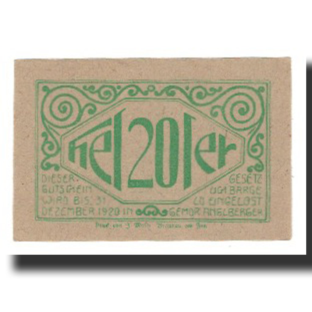 Banconote, Austria, Lochen, 20 Heller, valeur faciale, 1920, 1920-12-31, SPL-