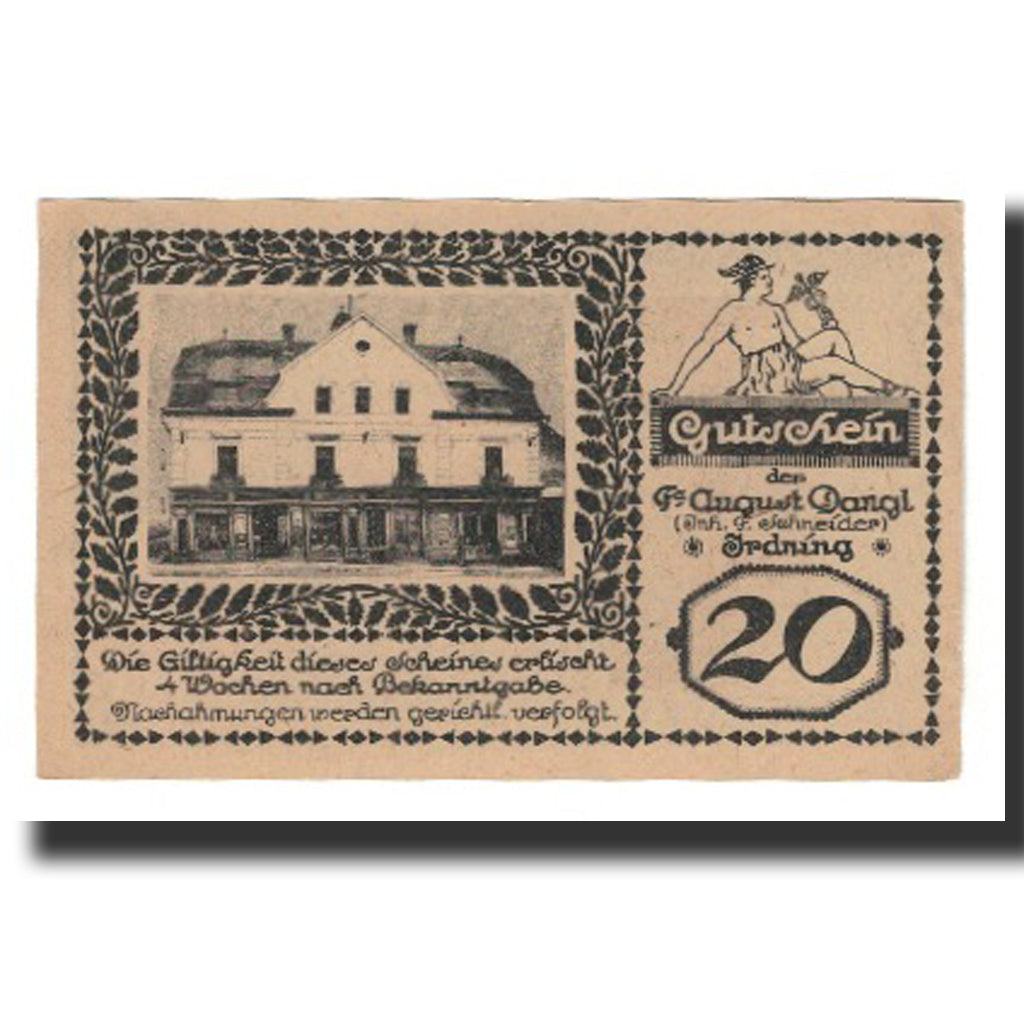 Billete, Austria, Irdning Stm. Prv. Fa. August Dangl Gemeinde, 20 Heller