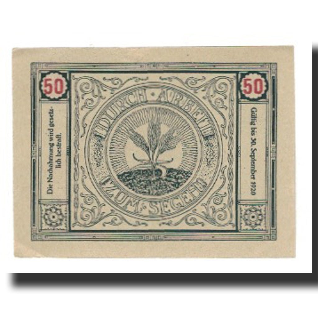 Billete, Austria, Bischofstetten, 50 Heller, Blé 3, 1920, 1920-09-30, EBC