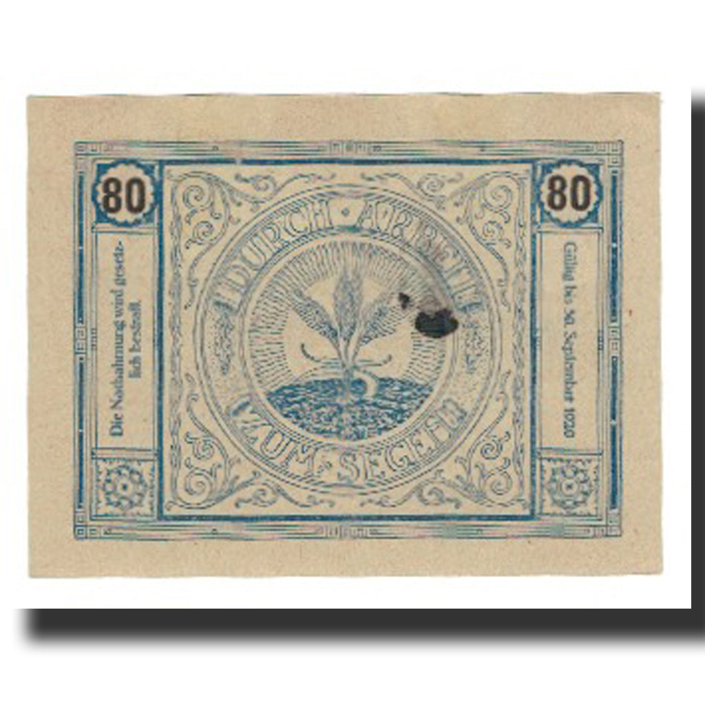 Billete, Austria, Bischofstetten, 80 Heller, Blé 4, 1920, 1920-09-30, EBC