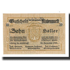Banconote, Austria, Blindenmarkt, 10 Heller, Texte, 1920, 1920-09-30, SPL-