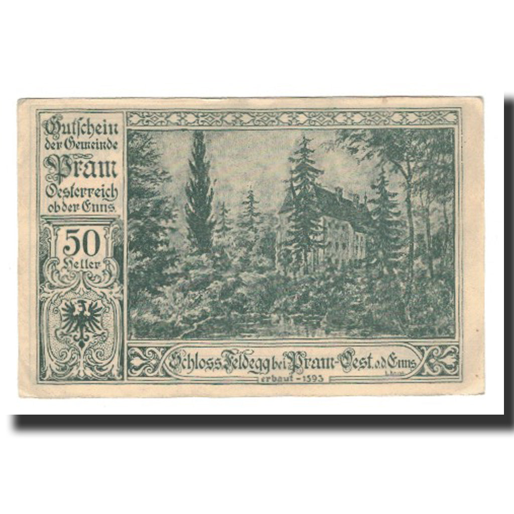 Banknot, Austria, Pram O.Ö. Gemeinde, 50 Heller, Texte 3, 1920, 1920-12-31