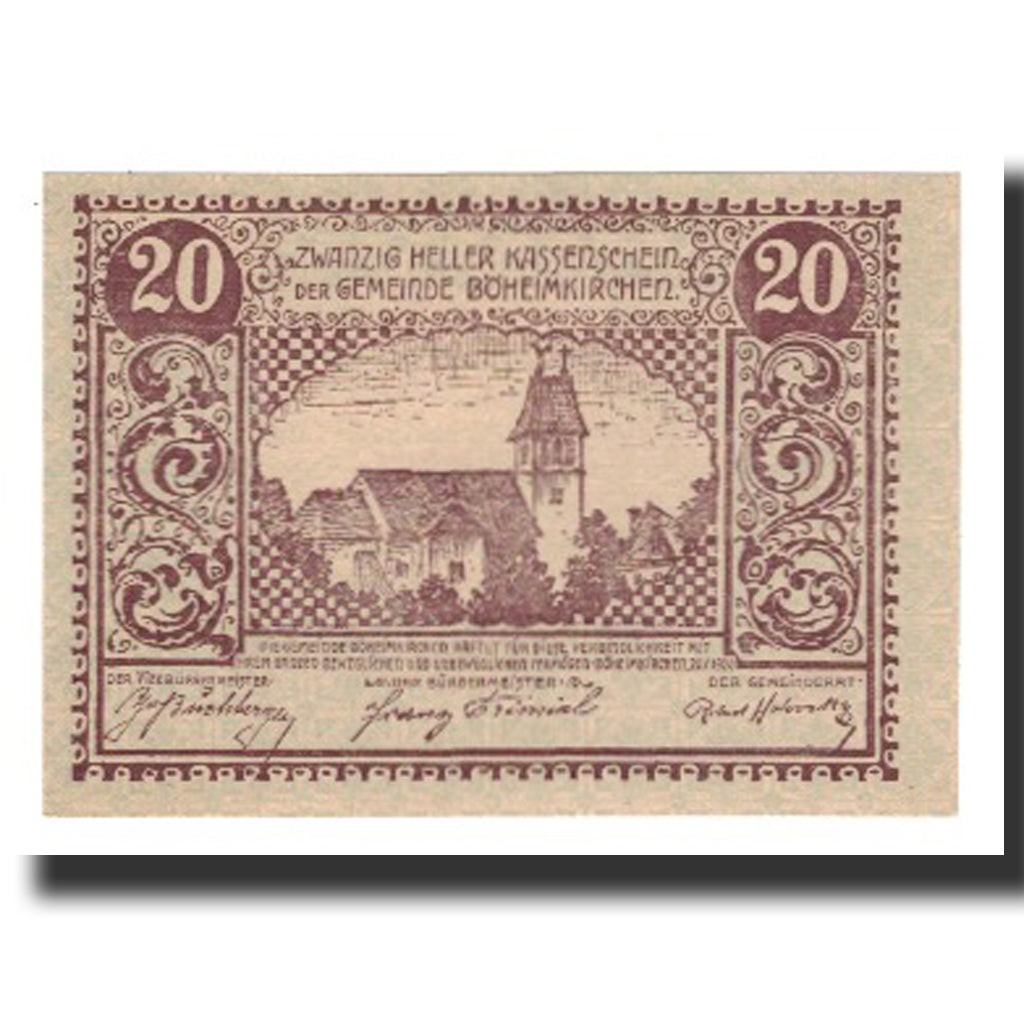 Biljet, Oostenrijk, Böheimkirchen, 20 Heller, texte 1, 1920, 1920-11-30, SUP