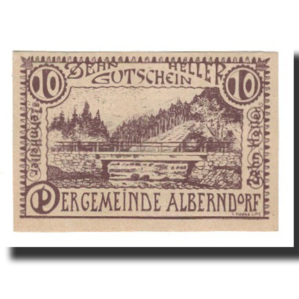 Banconote, Austria, Alberndorf, 10 Heller, Texte, 1920, 1920-12-31, SPL-