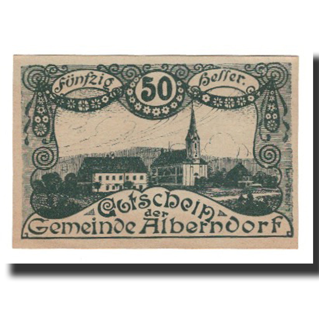 Banknot, Austria, Alberndorf, 50 Heller, Texte 2, 1920, 1920-12-31, AU(55-58)