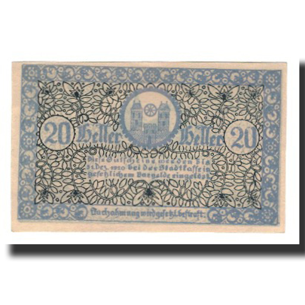 Banconote, Austria, Radstadt, 20 Heller, chateau 2, 1920, 1920-12-31, SPL-