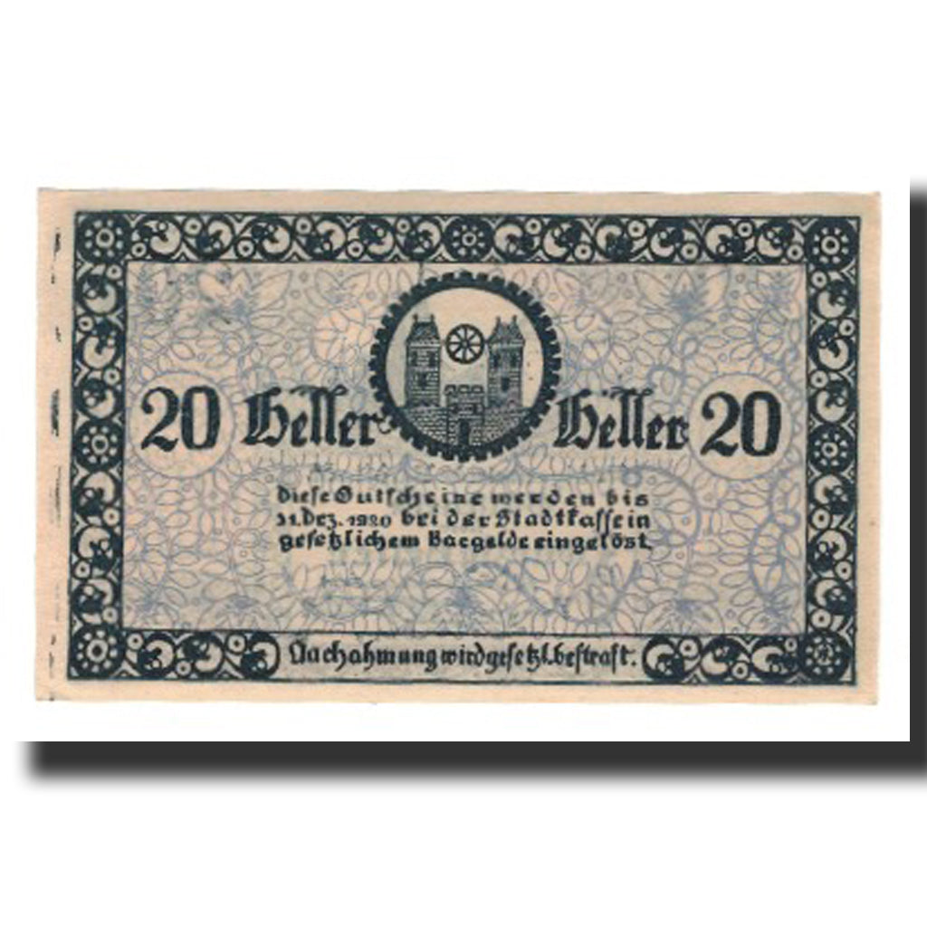 Nota, Áustria, Radstadt, 20 Heller, chateau 3, 1920, 1920-12-31, AU(55-58)