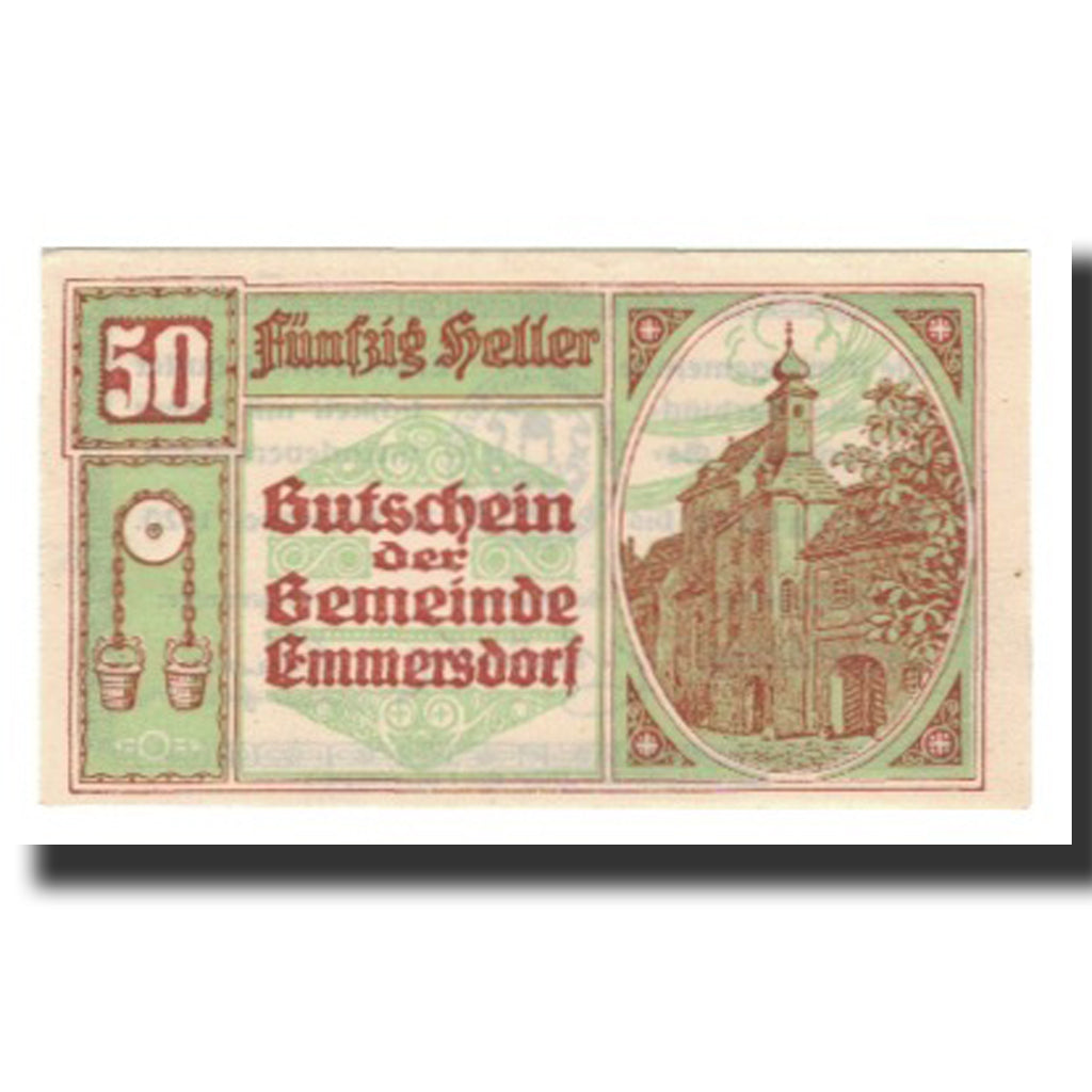 Biljet, Oostenrijk, Emmersdorf N.Ö. Gemeinde, 50 Heller, Texte 4, 1920