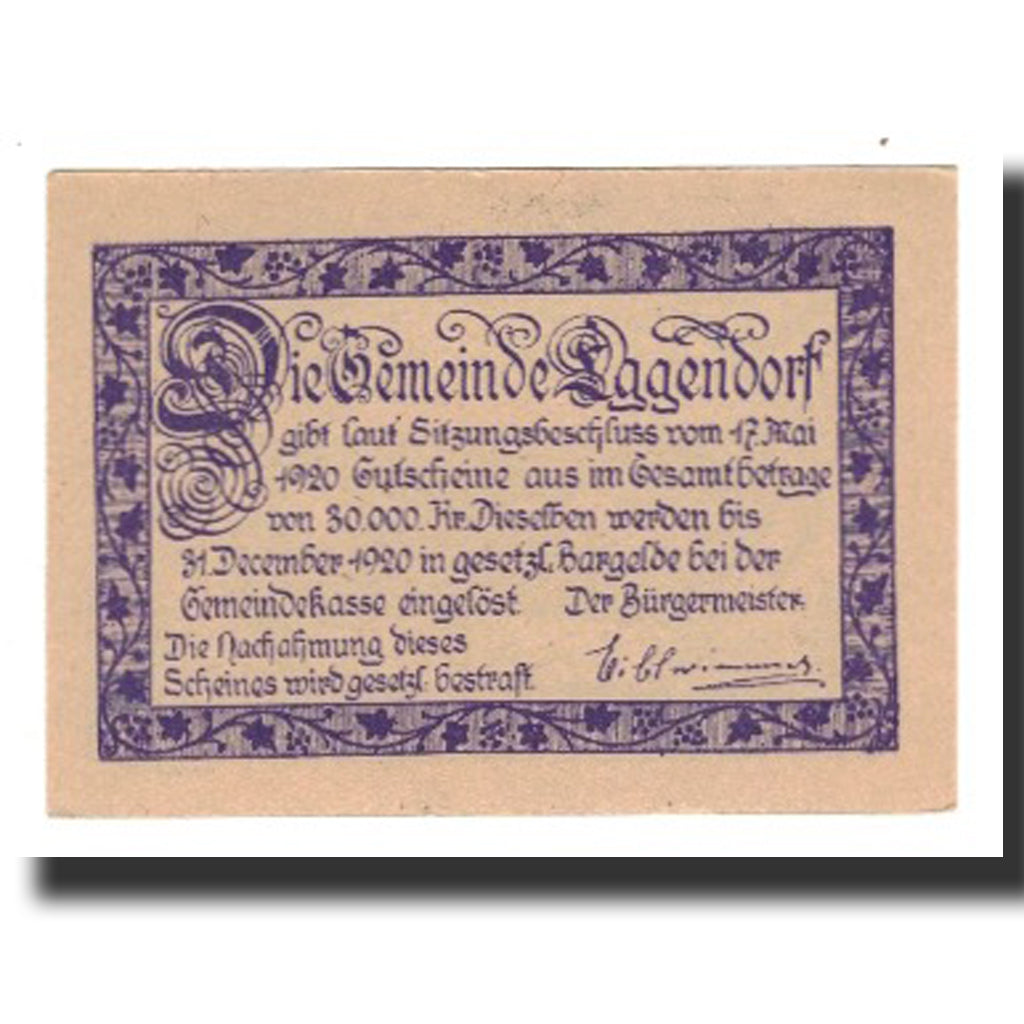 Banknot, Austria, Eggendorf, 50 Heller, Texte 2, 1920, 1920-12-31, AU(55-58)