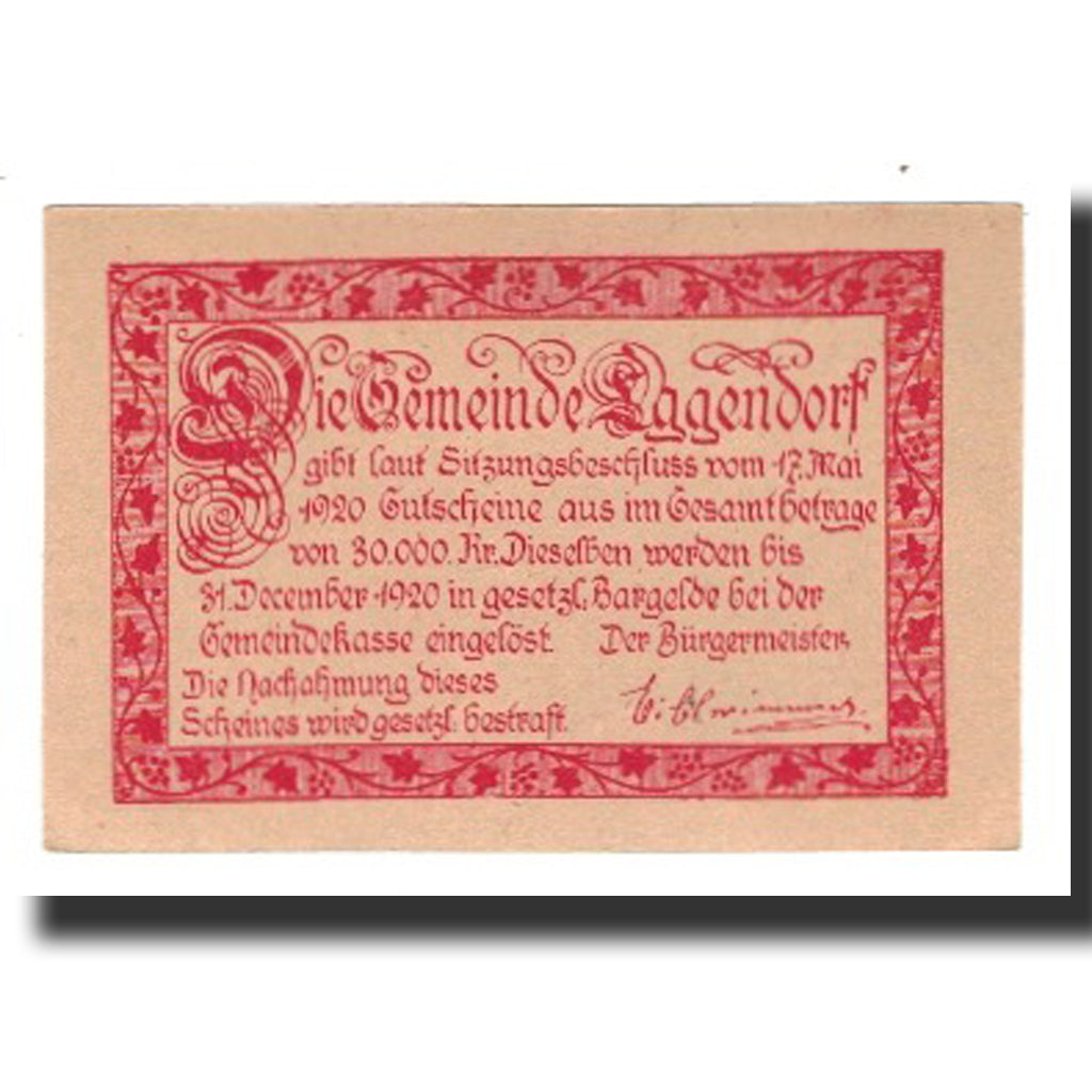 Banknot, Austria, Eggendorf, 50 Heller, Texte  5, 1920, 1920-12-31, AU(55-58)