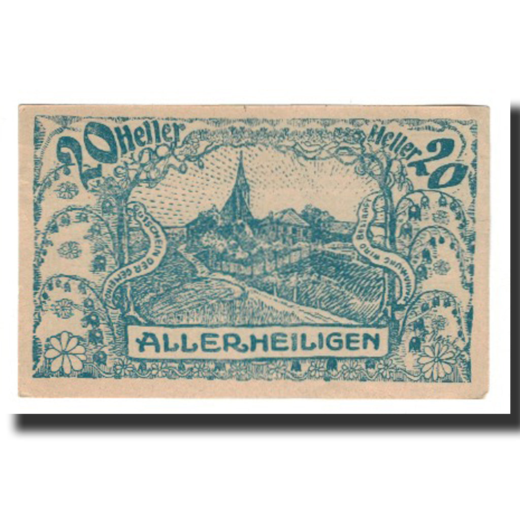Banknot, Austria, Allerheiligen O.Ö. Gemeinde, 20 Heller, texte 1, 1920
