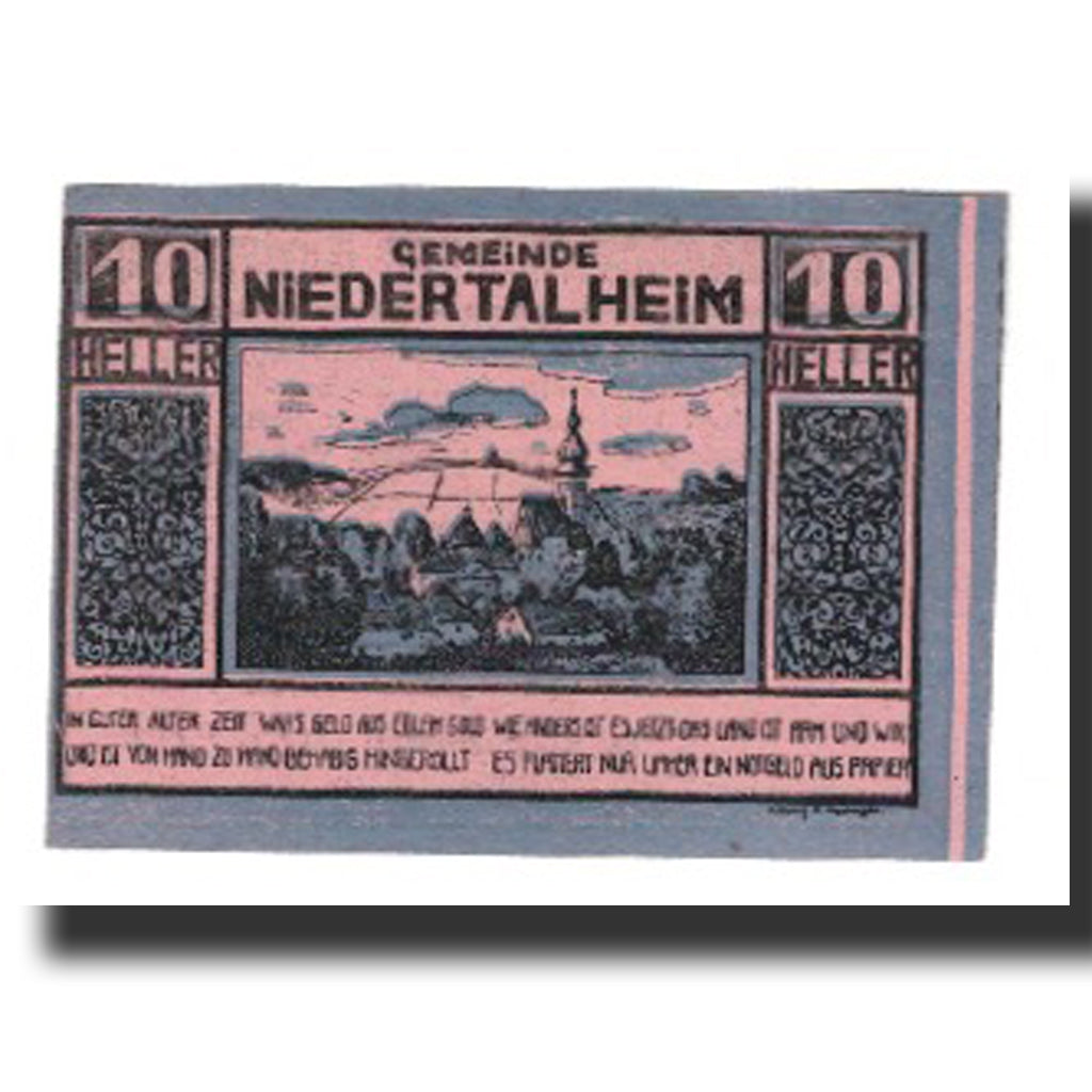 Biljet, Oostenrijk, Niedertalheim, 10 Heller, texte 1, 1920, 1920-12-31, SUP