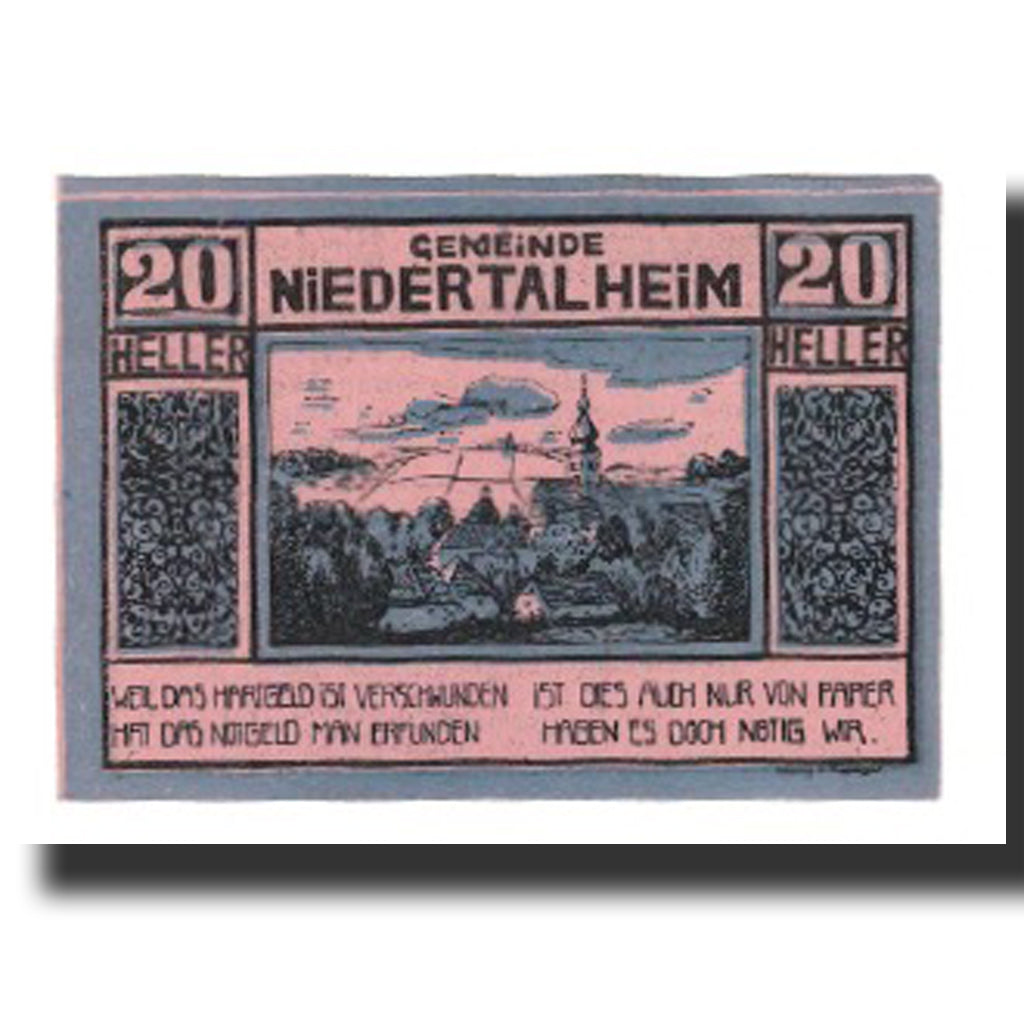 Banconote, Austria, Niedertalheim, 20 Heller, Texte 2, 1920, 1920-12-31, SPL-