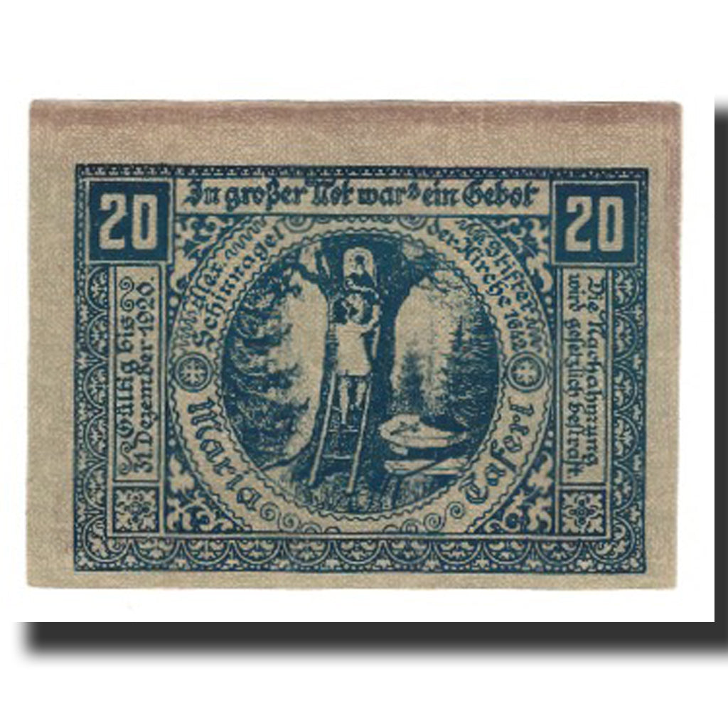 Banconote, Austria, Maria Taferl N.Ö Ortsgemeinde, 20 Heller, personnage 1