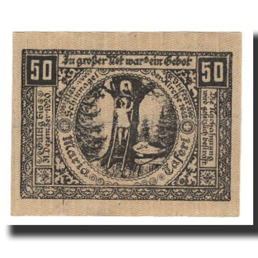 Banconote, Austria, Maria Taferl N.Ö Ortsgemeinde, 50 Heller, personnage 2