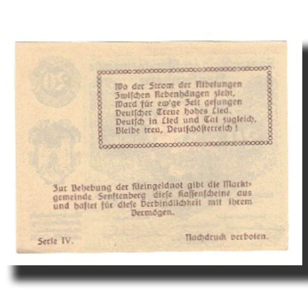 Banconote, Austria, Senftenberg, 20 Heller, Texte 3, 1920, 1920-12-31, SPL-