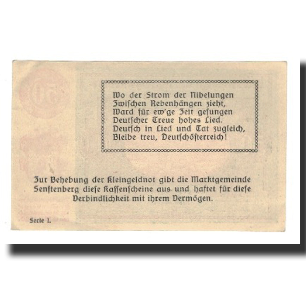 Banknot, Austria, Senftenberg, 50 Heller, Texte 4, 1920, 1920-12-31, AU(55-58)