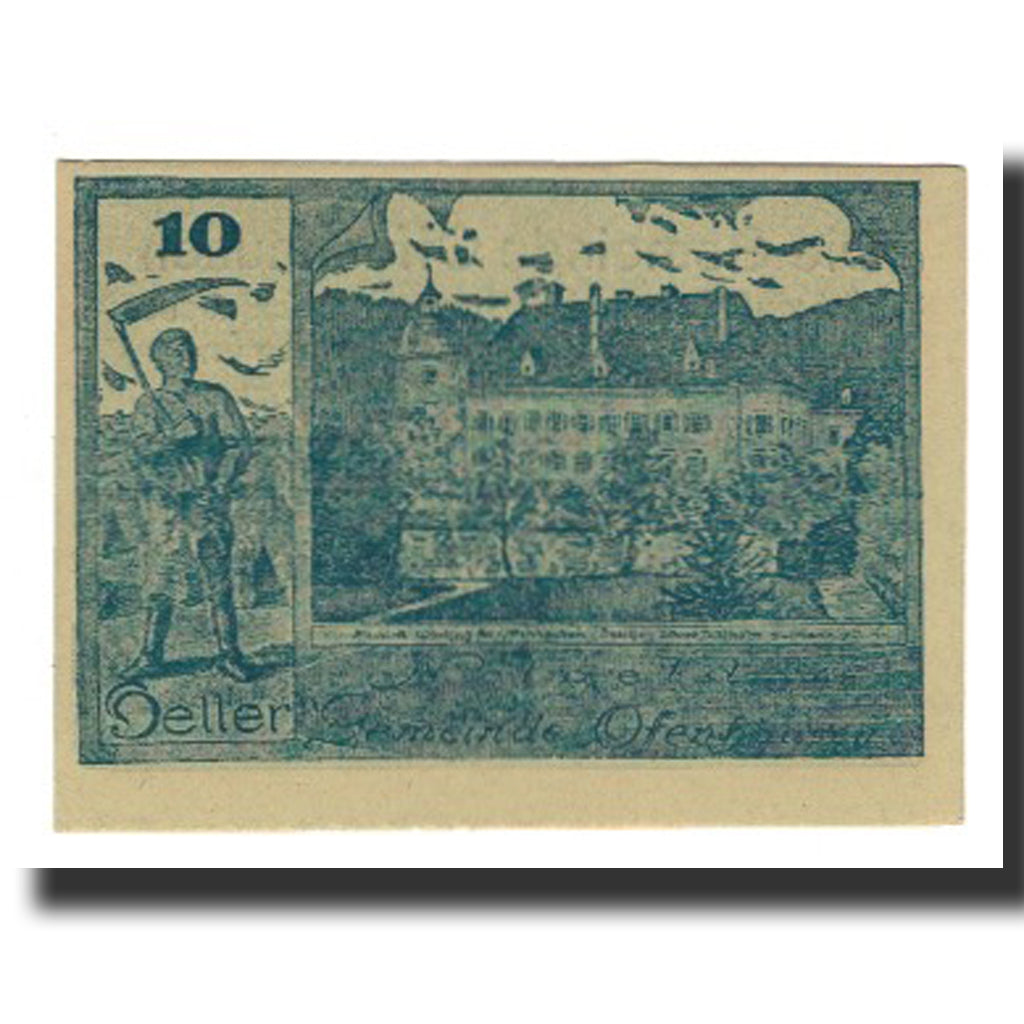 Banknot, Austria, Offenhausen O.Ö. Gemeinde, 10 Heller, Texte, 1920