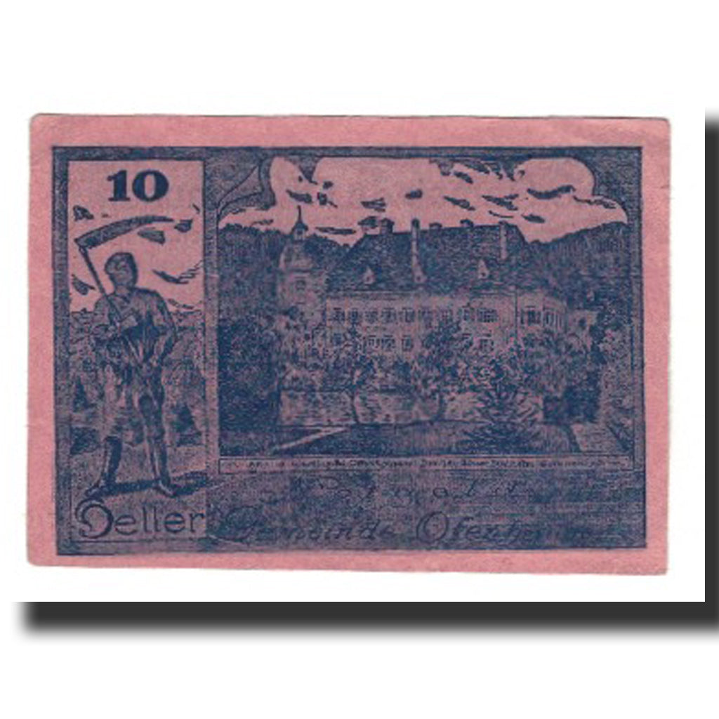 Biljet, Oostenrijk, Offenhausen O.Ö. Gemeinde, 10 Heller, texte 1, 1920