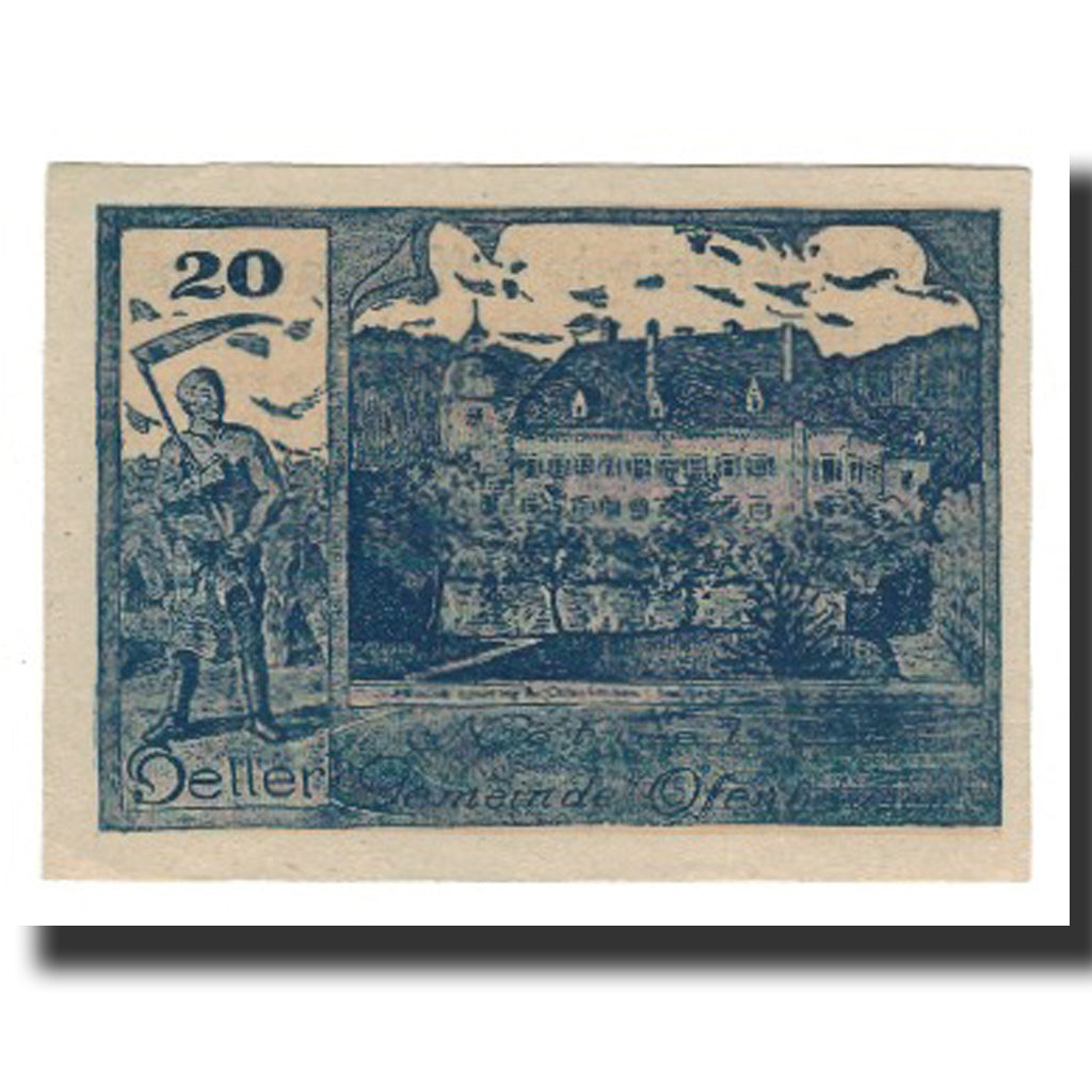 Biljet, Oostenrijk, Offenhausen O.Ö. Gemeinde, 20 Heller, Texte 3, 1920