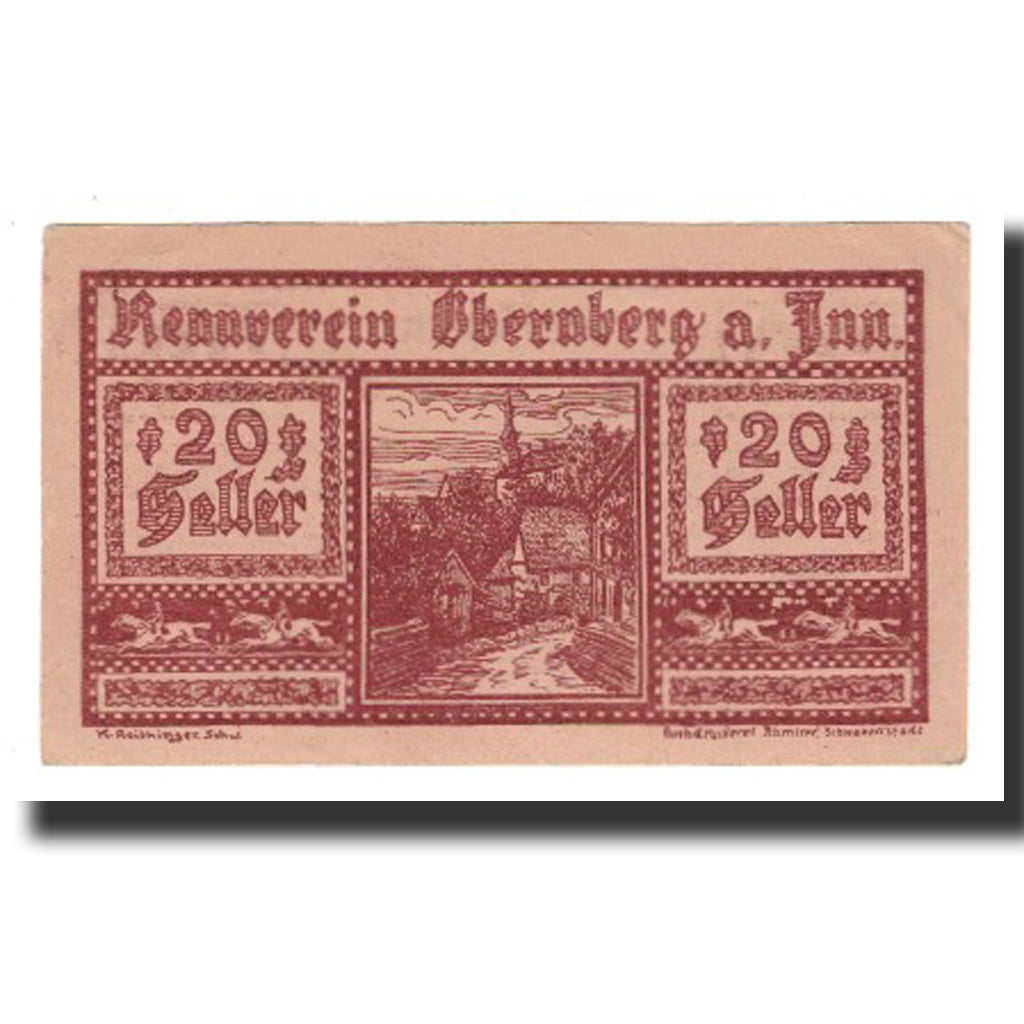 Banconote, Austria, Obernberg Am Inn, 20 Heller, cavalier 1, 1920, 1920-09-01