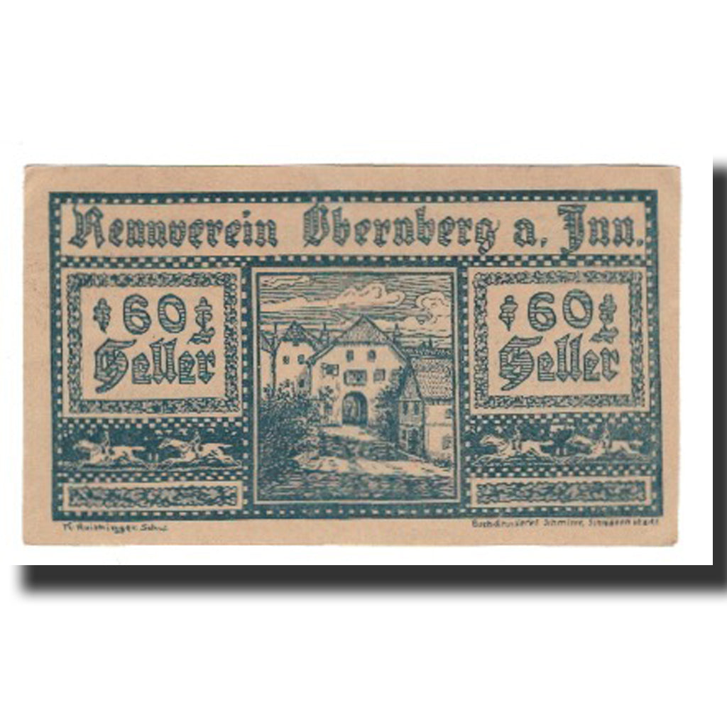 Banconote, Austria, Obernberg Am Inn, 60 Heller, cavalier 2, 1920, 1920-09-01