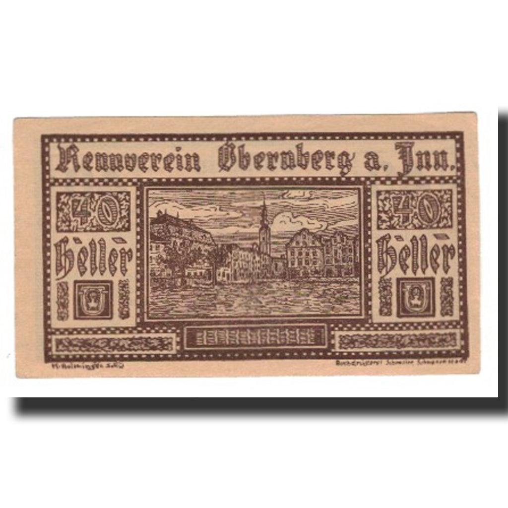Banknot, Austria, Obernberg Am Inn, 40 Heller, cavalier 3, 1920, 1920-09-01