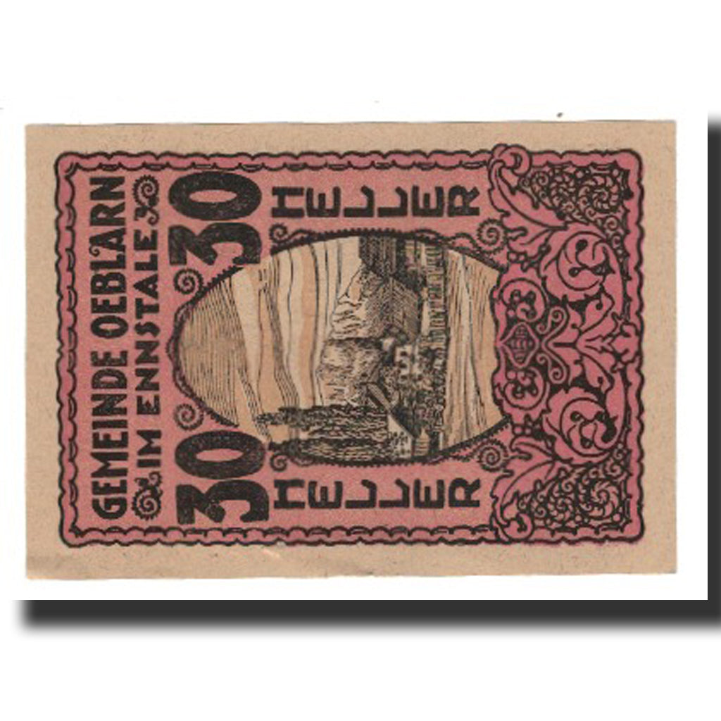 Banknot, Austria, Oeblarn im Ennstale Stm. Gemeinde, 30 Heller, Texte 2, 1920
