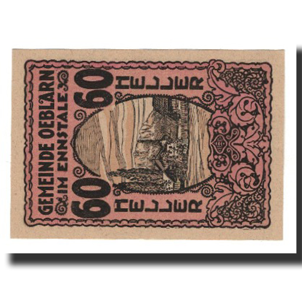Banconote, Austria, Oeblarn im Ennstale Stm. Gemeinde, 60 Heller, Texte 4, 1920