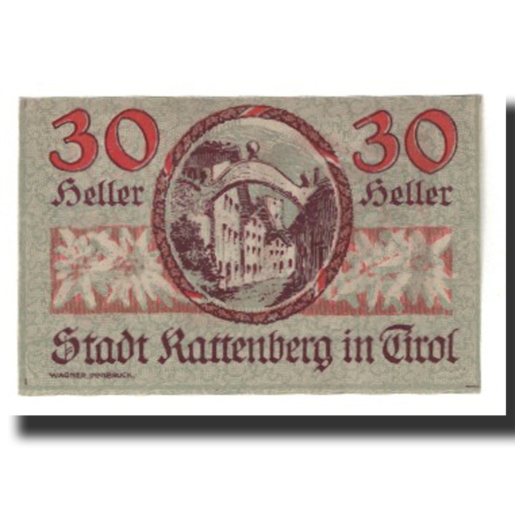 Banconote, Austria, Rattenberg Tirol Stadt, 30 Heller, rue, 1920, 1920-12-31