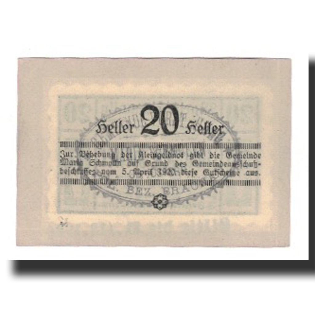 Banknot, Austria, Maria Schmolln O.Ö. Gemeinde, 20 Heller, texte 1, 1920